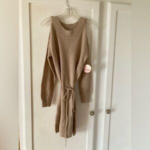 NWT Full Circle Trends cold-shoulder sweater dress